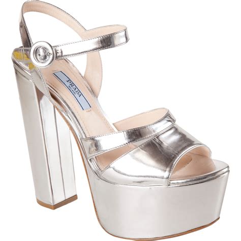 prada platform shoes silver|prada high heels platform.